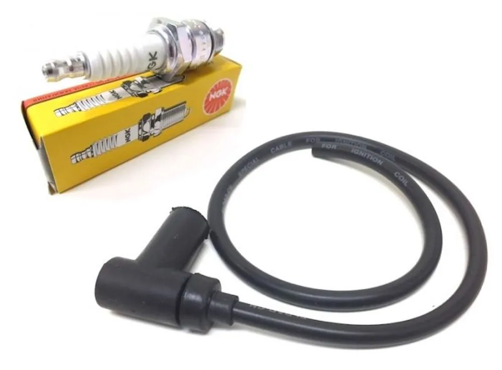 Wochenendangebot NGK B6HS Zündkerzen Set mit Zündkabel und Stecker für Zündapp Hercules Kreidler