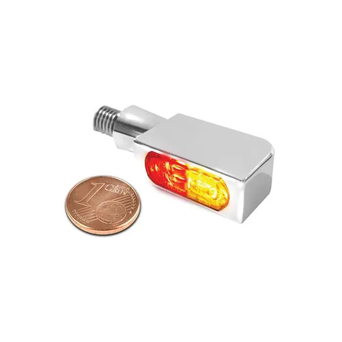HeinzBikes BLOKK-Line MIRCO 3in1 LED Blinker, Brems- Rücklicht, multifit - alle Marken, chrom Must-Have