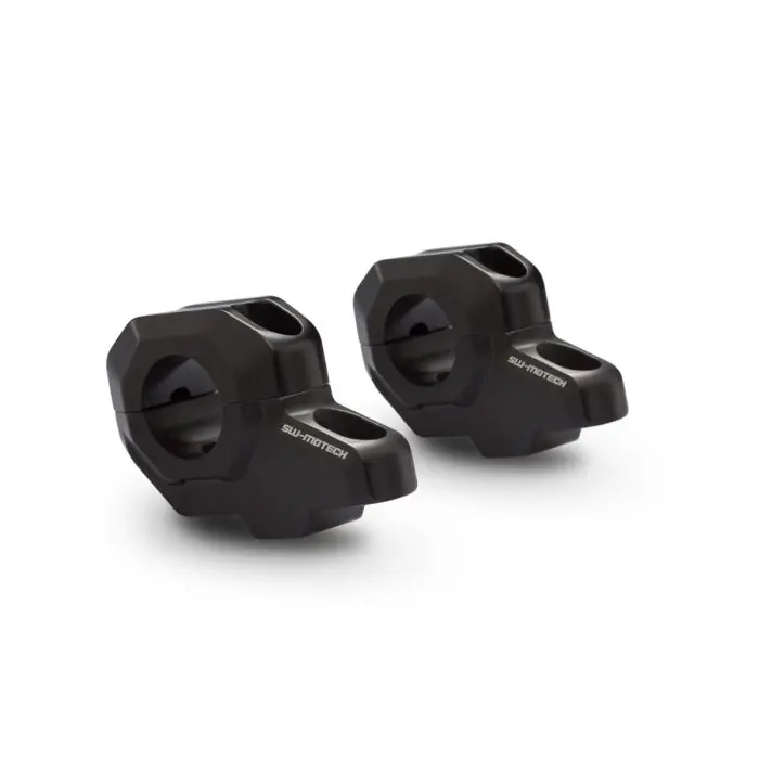 SW-Motech Lenkerverlegung für Ø 28 mm Lenker H=30 mm Verlegung um 22 mm Schwarz Nur Für Kurze Zeit