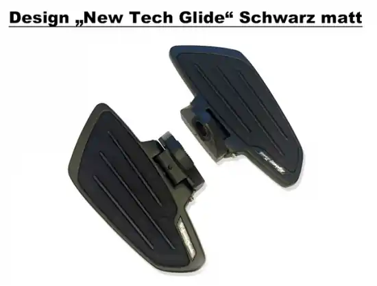 HH Sozius-Trittbretter / New Tech Glide schwarzmatt / Yamaha XVS 650 Custom + Classic / 1 Paar Must-Have