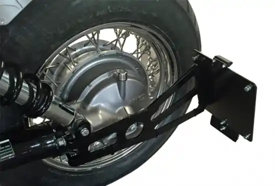 Preis Gesenkt seitl. MB - Kennzeichenhalter Kompl.-Set / schwarz - matt / Honda VT 750 ACE C2/ RC 44 / Black Widow / RC 48 / TÜV / DE
