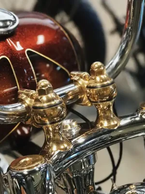 Neue Kollektion Indian Larry Oldschool Throwback Riser Höhe 2" Messing f. Harley-Davidson