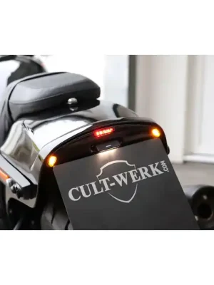 Zertifiziert Cultwerk Kennzeichenhalter m. 3-1 Beleuchtung für Harley-Davidson Fat Bob 18-24