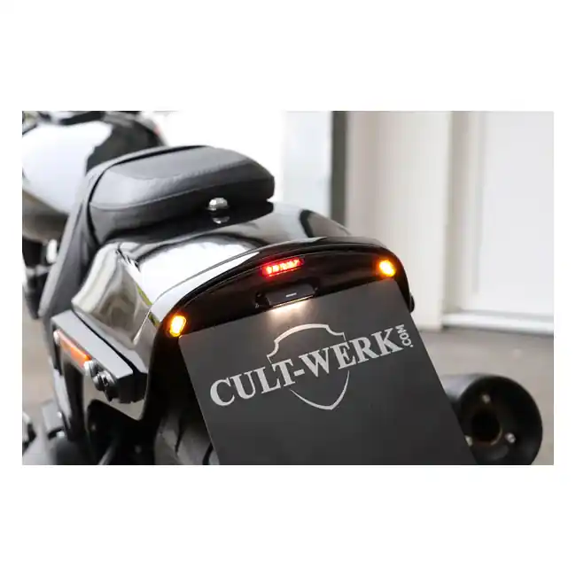 Zertifiziert Cultwerk Kennzeichenhalter m. 3-1 Beleuchtung für Harley-Davidson Fat Bob 18-24