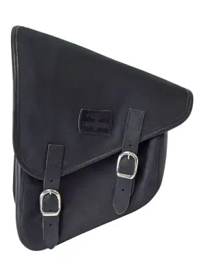Billig Longride Schwingen Satteltasche aus Waxcotton Schwarz, f.Harley-Davidson Softail