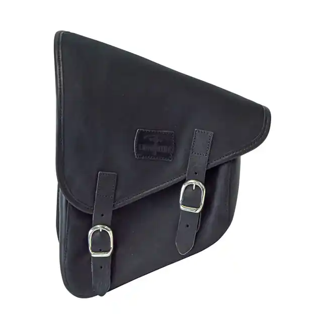 Billig Longride Schwingen Satteltasche aus Waxcotton Schwarz, f.Harley-Davidson Softail