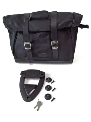Longride Satteltasche Old Chopper mit Halter, Schwarz, für Harley-Davidson Direktkauf