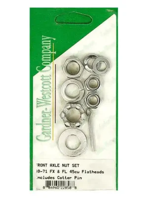 Achsmutter Kit Hex, Vorderrad, Chrom, für Harley-Davidson 49-71, WL bis 71 Nur Heute
