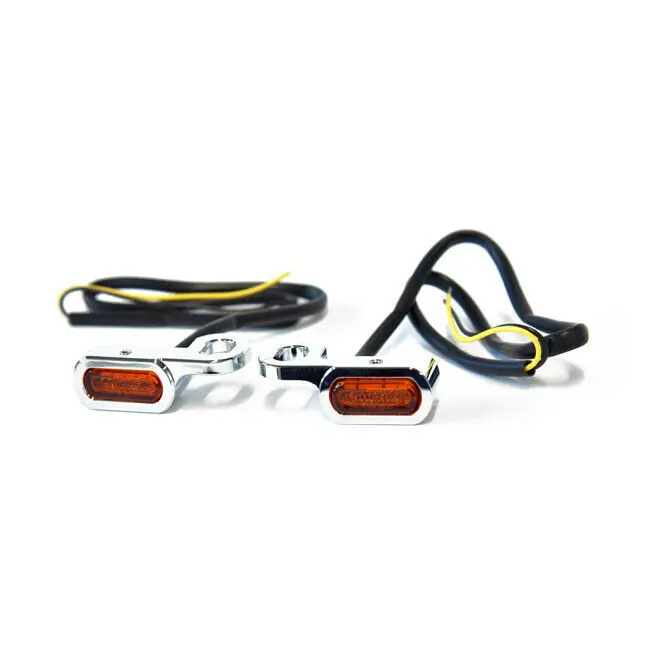 Saisonangebot Lenker Blinker Chrom, LED orange, f. Harley-Davidson m. hydr. Kupplung 06-17 TÜV