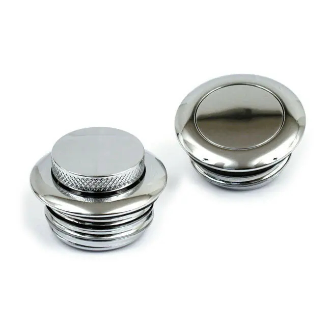 1 Paar Pop - Up Tankdeckel Set für Fatbob Chrom, für Harley - Davidson 83 - 95 Preis Gesenkt