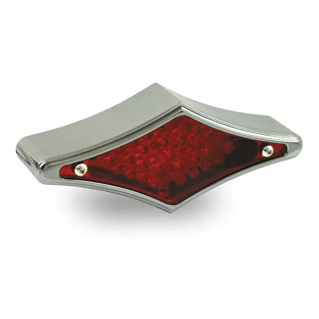 Rücklicht Diamond - Flat Lense Chrom, LED, für Harley-Davidson Neu Im Sortiment