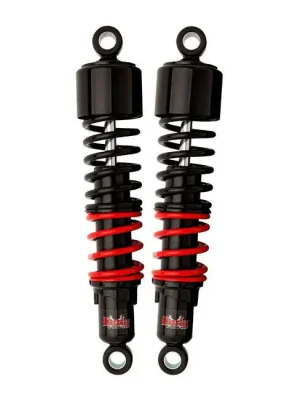 Abverkauf Burly Stiletto Stoßdämpfer 12,5" Schwarz, für Harley Davidson Dyna 91-17