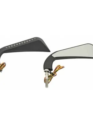 1 Paar, Spiegel California, LED, Schwarz, für Harley - Davidson Letzte Chance