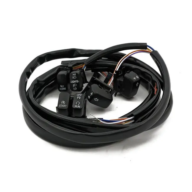 Nur Für Kurze Zeit Schalter Set LED Lenkerarmaturen Schwarz f. Harley-Davidson Softail & Dyna 96-06