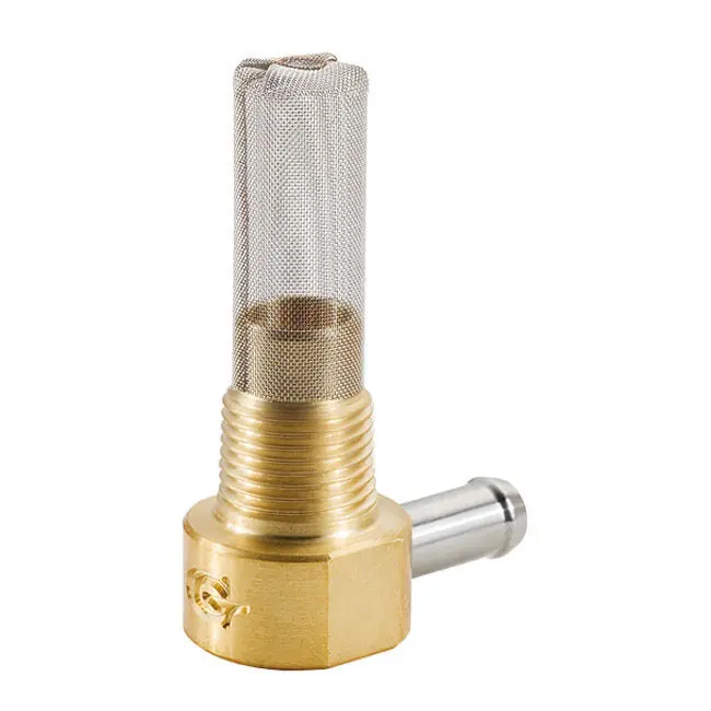 Gloan High Flow Tankfitting Messing 90° Auslaß rechts f. Harley - Davidson ab 75 Echt