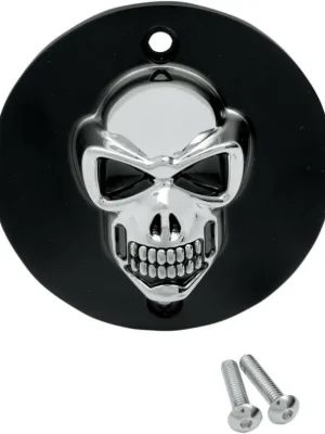 3D Skull Zündungsdeckel Chrom - Schwarz f. Harley - Davidson XL 86 - 03 Kracherpreis