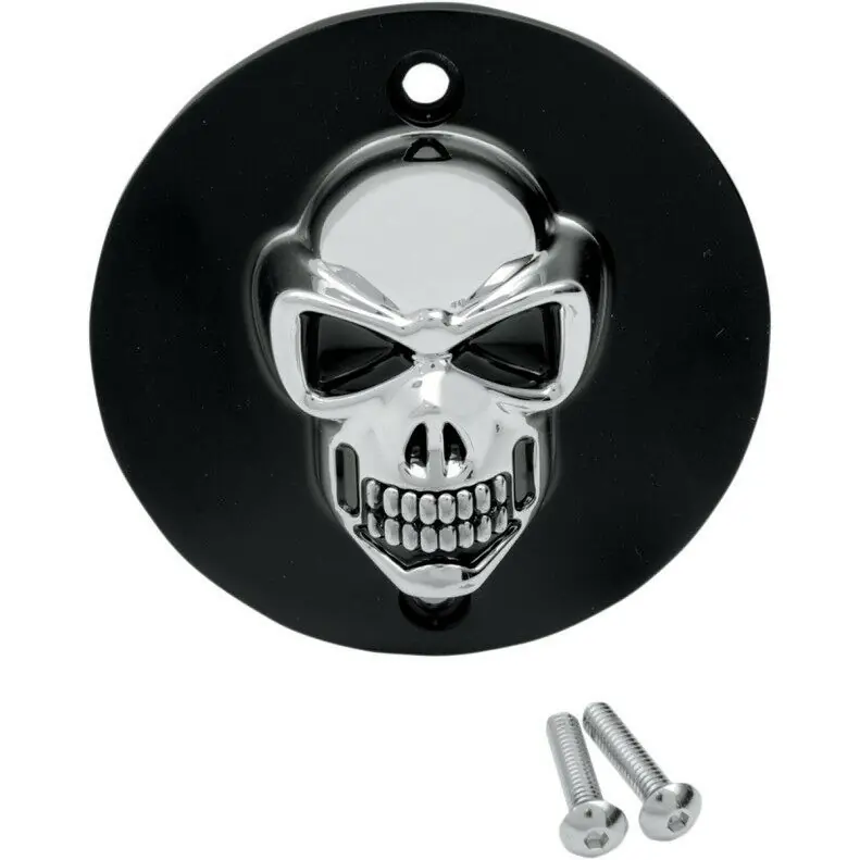 3D Skull Zündungsdeckel Chrom - Schwarz f. Harley - Davidson XL 86 - 03 Kracherpreis