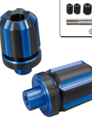 Preisknaller Daytona - Lenkerenden / Lenkergewichte "GROOVE" blau - schwarz eloxiert 7/8"+1" Lenker mit Ø 14-19 mm Paar ALU Lenkerenden Lenkergewichte