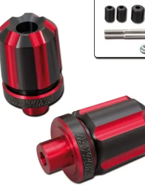 Finale Aktion Daytona - Lenkerenden / Lenkergewichte "GROOVE" rot - schwarz eloxiert 7/8"+1" Lenker mit Ø 14-19 mm Paar ALU Lenkerenden Lenkergewichte