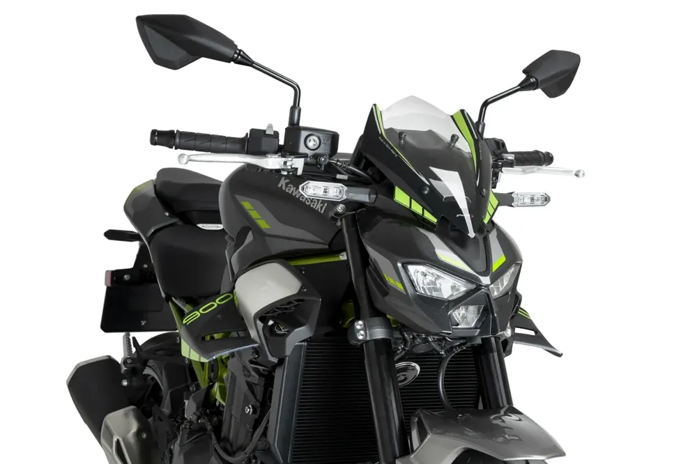 Schneller Versand PUIG New Generation Sport Windschield ABE graphics passend für Kawasaki Z900 / SE - Modelle (2025-2026)