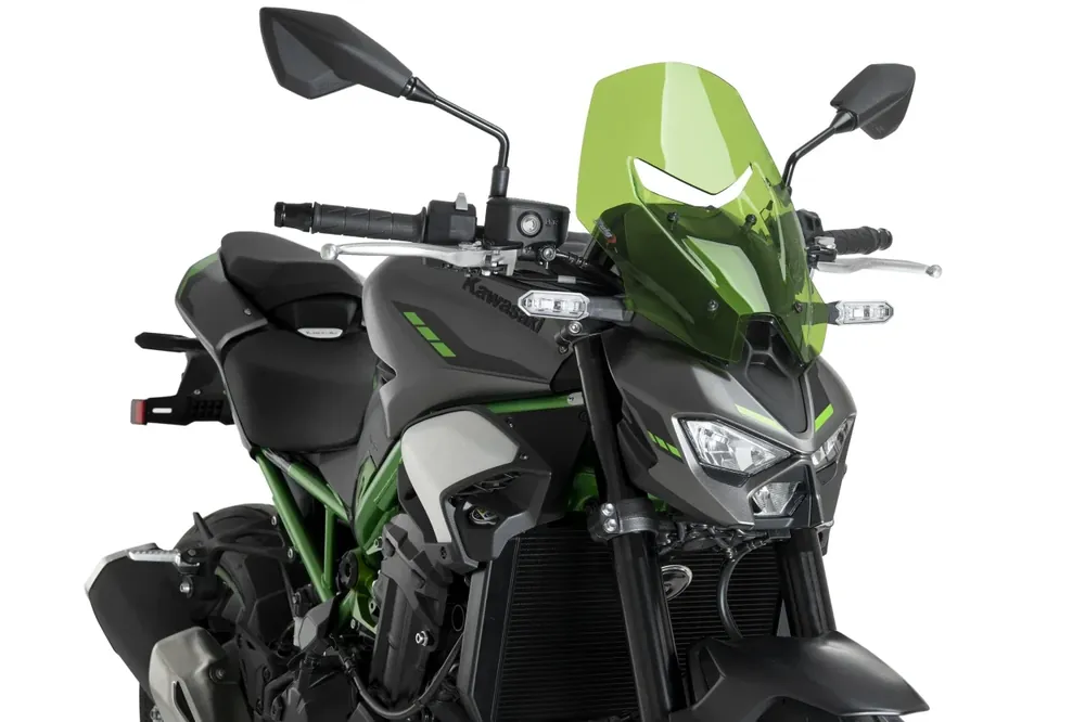 PUIG New Generation Touring Windschield ABE grün passend für Kawasaki Z900 / SE - Modelle (2025-2026) Abverkauf