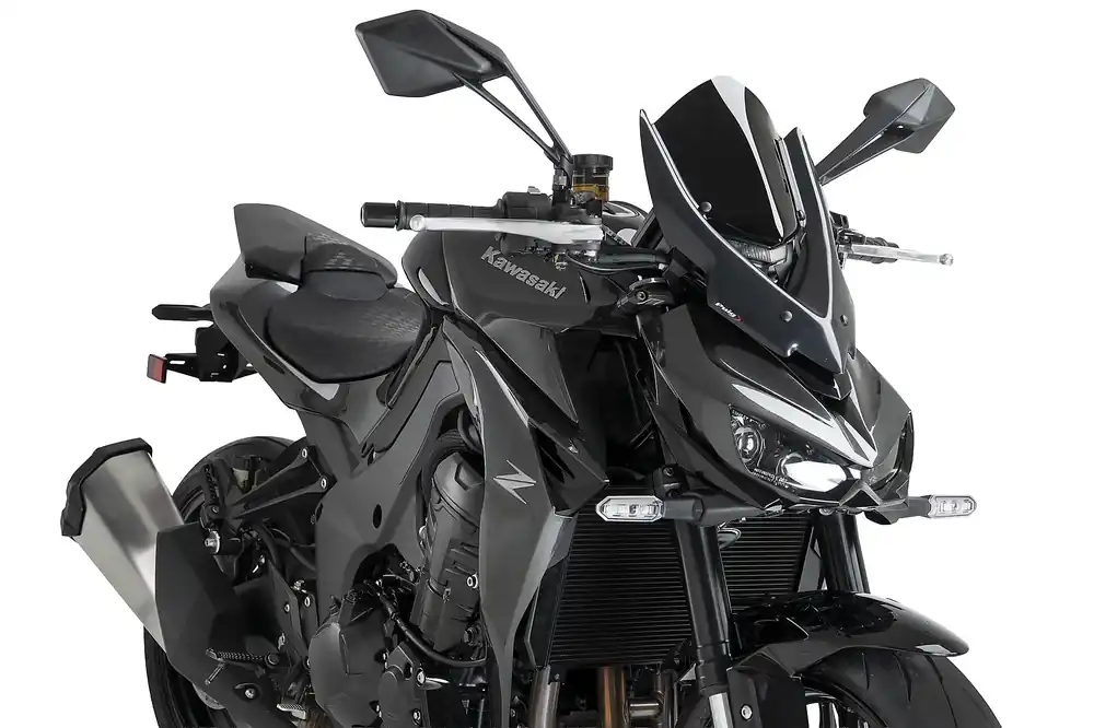 PUIG New Generation Touring Windschield ABE schwarz passend für Kawasaki Z1100 / SE - Modelle (2026) Letzte Chance