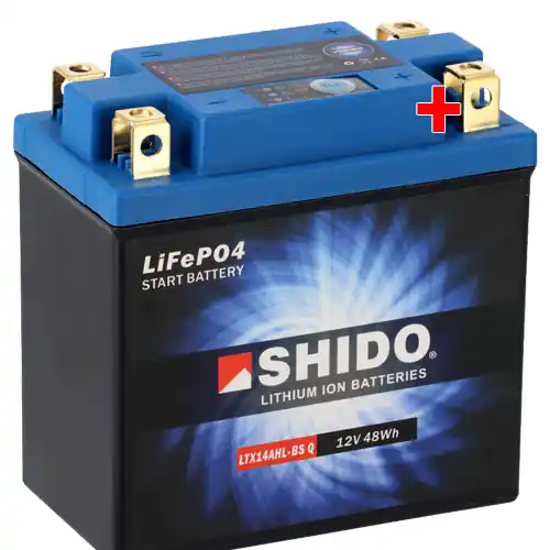 Abverkauf Batterie Shido Lithium LTX14AHL-BS / YTX14AHL-BS